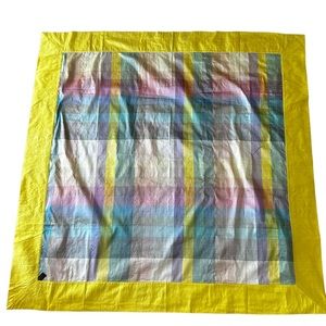 Stunning Thai Pastel Rainbow Raw Silk Tablecloth LNC